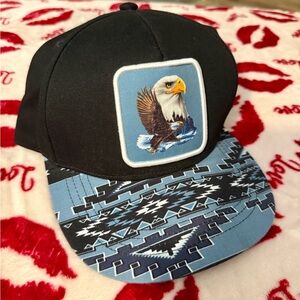 NWOT Black and Blue Eagle Patch Cap